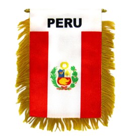 Peru Mini Banner - International Country Pride Car Display
