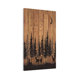 Ukutarly Rustic Forest Pine Tree Brown Wood Light Switch Cover Decorative Farmhouse Country Deer Wall Plate No Device Blank Electrical Faceplate Mid Size for Bathroom Kitchen Bedroom