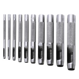 Sacabocados para Cuero Herramienta de Perforación de Agujeros, 10 Piezas de Perforadoras de Cuero Redondas, con Tamaños de Taladro de 1 mm a 10 mm