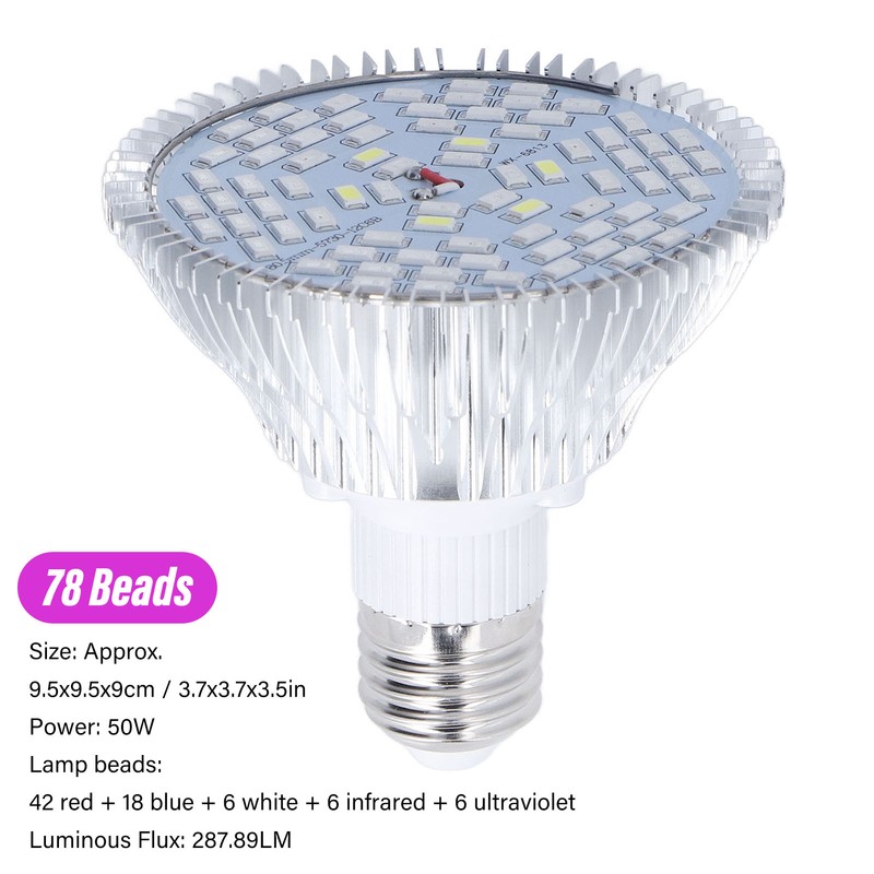 LED Grow Lamp Bulb E27 Low Power Consumption Full Spectrum