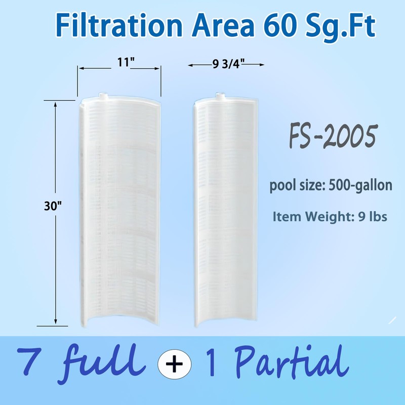 FS-2005 60 Sq Ft DE Grid Pool Filter Replace Set