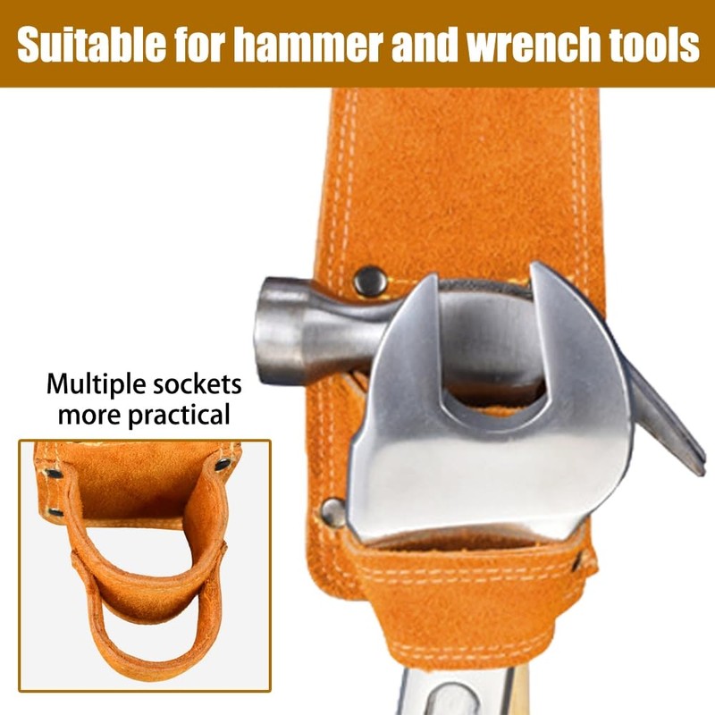 Leather Hammer Holder, Multi Tool Axe Holder with Belt Loop
