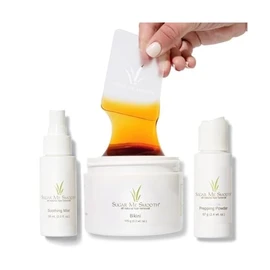 Sugar Me Smooth Bikini Sugar Wax Kit – Gentle On Skin And Less Painful Hair Removal In A Simple System For At-Home Brazilian, No Strips, No Heat, Water Soluble All-Natural Solution For All Hair Types