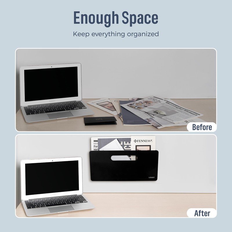 loukin Magnetic File Holder - 13"×5.9" Vertical Wall Mount Organizer