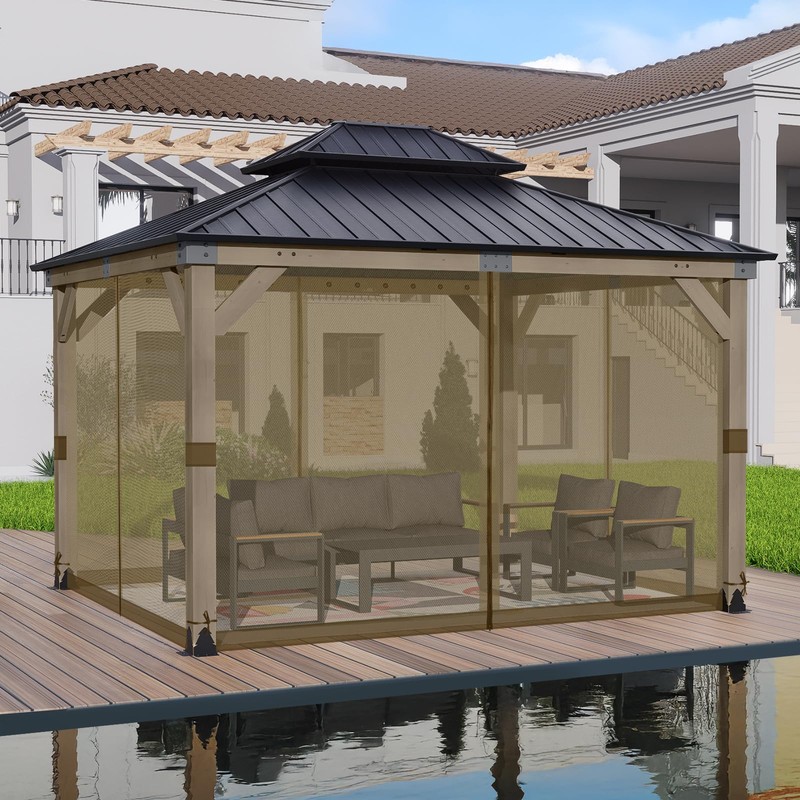 BPS 10' x 12' Gazebo Universal Mosquito Netting Screen Replacement,