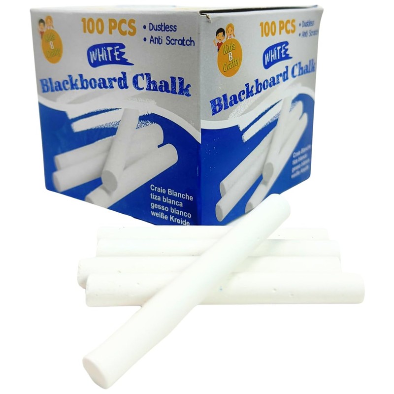 Kids B Crafty 2 x 100 White Blackboard Chalk Sticks