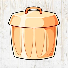 Trash Decals Peel & Stick - Wall Vinyl Stickers - Kawaii Cup Garbage Recycling Waste Compost Bin Cartoon Watercolor Colorful - Car Window Truck Laptop Tumbler - Kitchen Home Room Decor DWSV20676