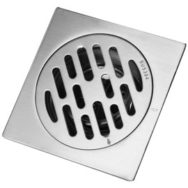 Linel Floor Drain Shower Drain 100 x 100 mm Square Bathroom Drain Lid Outdoor Shower Floor Drain Odourless Stainless Steel Drain for Bathroom, Toilet, Bathtub, Balcony