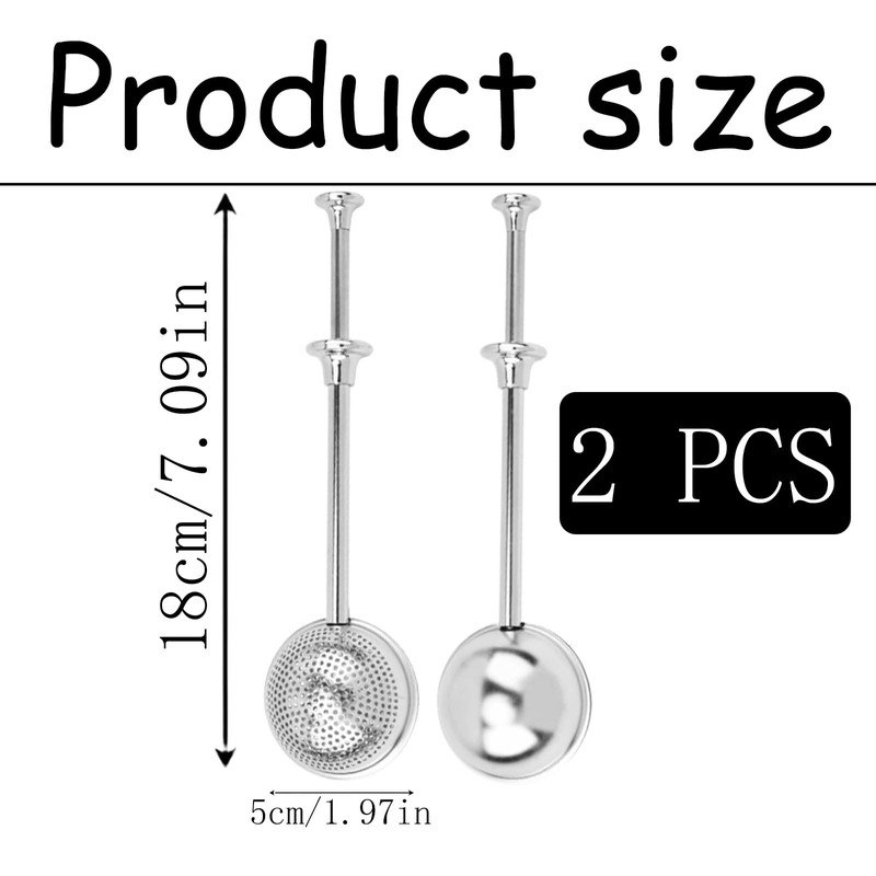 2 Pcs Flour Sifter, 304 Stainless Steel Tea Strainer Ball