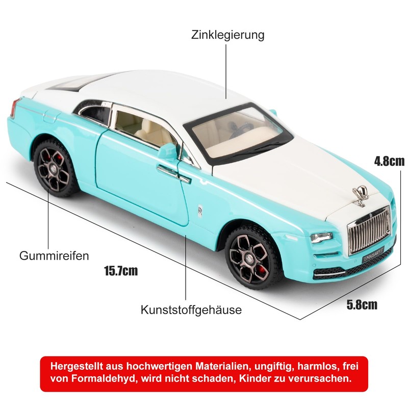 imtfzct 1/32 Rolls Royce Phantom Light Metal Car Model, Sound