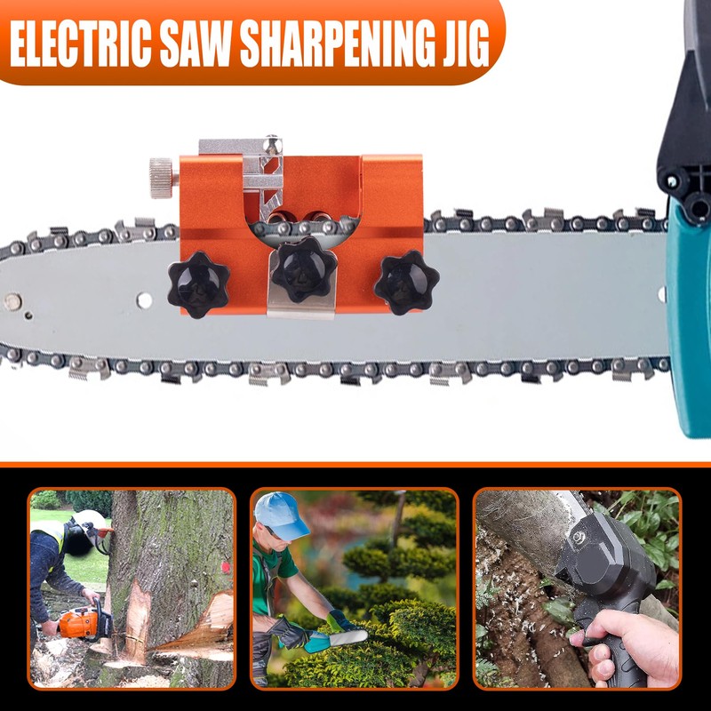 MRELC Chainsaw Sharpener, Chainsaw Sharpening Jig Kit, with Tungsten Burr