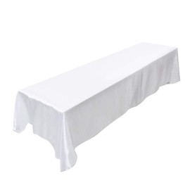 145x320cm Waterproof Tablecloth Table Cover for Rectangle Tablecloth, Party, Banquet, Dinner, Restaurant, Wedding, Event (White)
