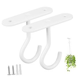 FUNOMOCYA 2 Pcs Heavy Duty Plant Hangers Ceiling Hooks for Hanging Baskets Wind Chimes Lanterns Easy Installation Durable Material Sleek Design for Use