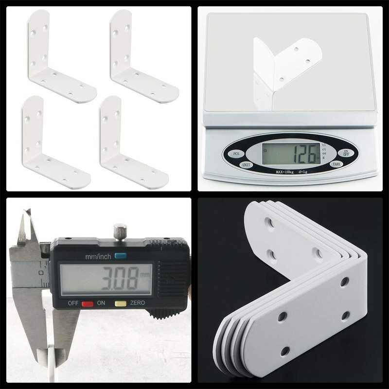 MOOCHE 4 Stück L Edelstahl Bracket, Heavy Duty Corner Brace