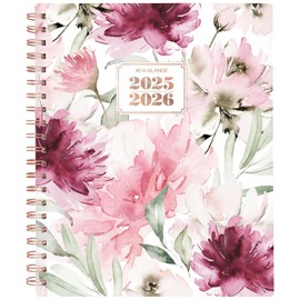 AT-A-GLANCE Planner 2025-2026 Academic, Weekly & Monthly, 8-1/2" x 11", Large, Monthly Tabs, Flexible Cover, Badge Floral (1734F-905A)