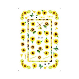 Generic Sunflower Butterfly Nail Sticker Bee Ladybug Flowers Lavender Nail Decals B061 Nail Wraps Art Stickers Manicure Supplies for Women for Home Nails Full Long Lasting Easy Apply and Remove