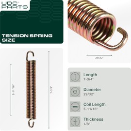 UDC Parts 732-0459C Tension Spring / 2 pcs/for MTD Cub Cadet 732-0459 732-0459B 932-0459 LTX1040 LT-1024 LGTX-1050 Yard Machine 136E470F000
