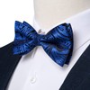 DiBanGu Pretied Bow Ties for Men Blue Bow Tie Silk