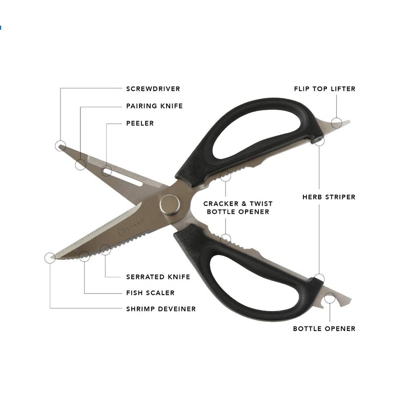Kitchen Scissors: Heavy Duty Stainless Steel Utility Kitchen Shears for