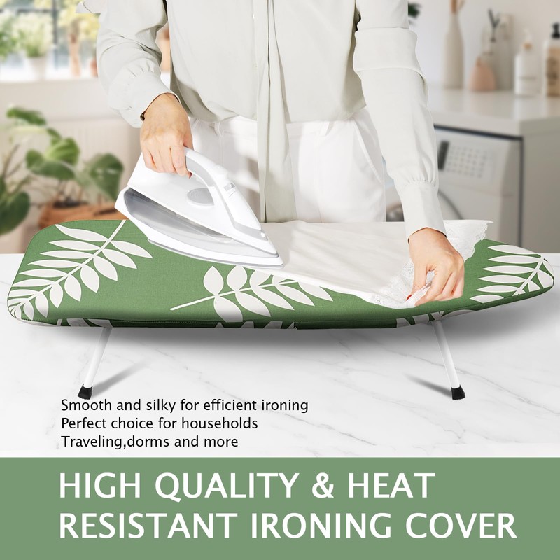 SheeChung Tabletop Ironing Board 12"x32",Small Ironing Boards with Heat Resistant