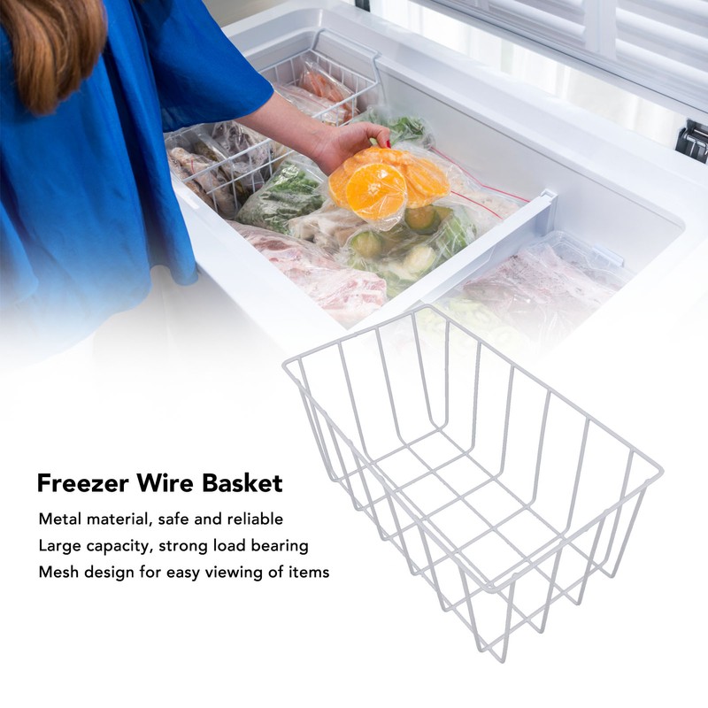 Freezer Storage Basket Refrigerator Divider Organizer Bin Metal Wire Separation