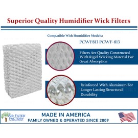 Air Filter Factory Wick FIlter PCWF813, PCWF-813 Replacement For Procare Humidifier Wick Filters 2-Pack