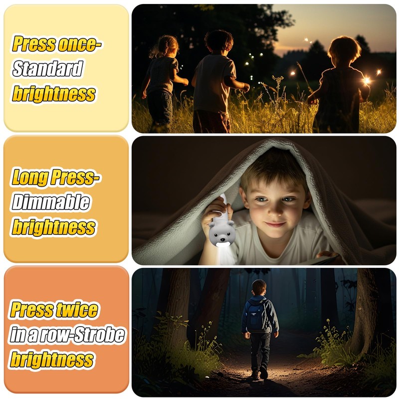 Teprewes Polar Bear Outdoor Children Flashlight Rechargeable, Led Flashlight, Fun