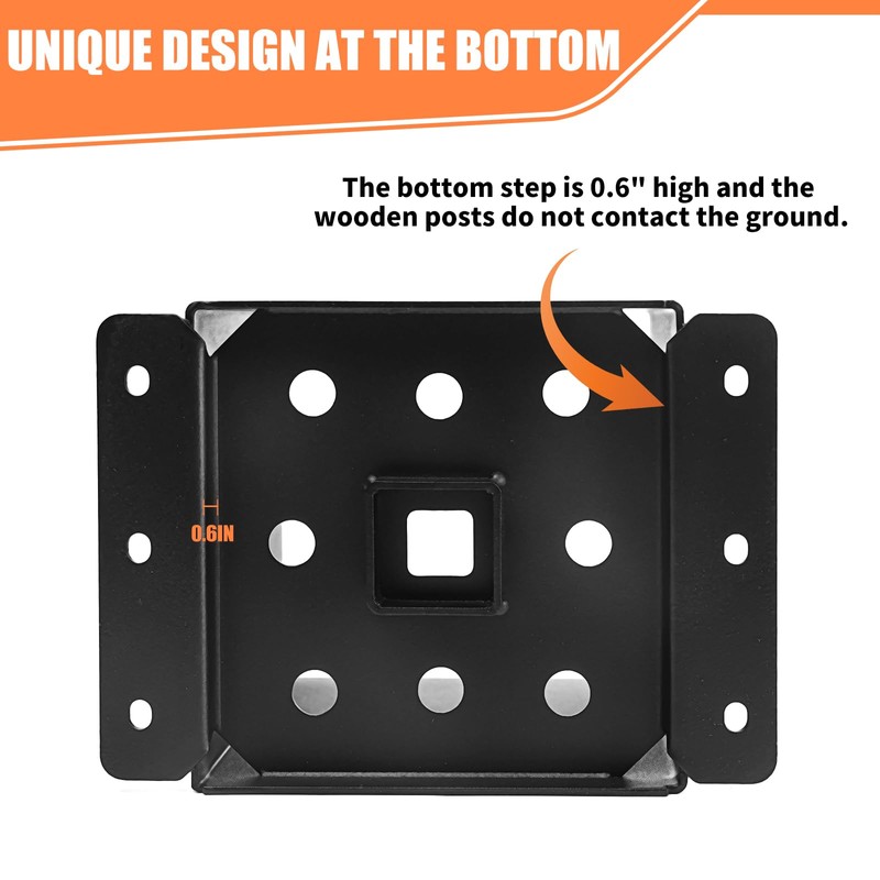 ZWMY 6x6 Post Base 4 Pcs, Post Brackets (Inner Size