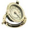THALASSA 3.8" Brass Ship Porthole Clock – Waterproof Marine Timepiece