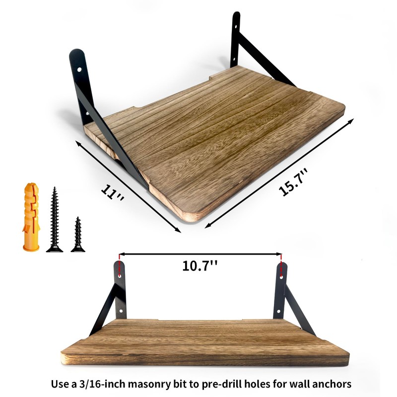 Zalumis Projector Shelf for Wall, 15.75" x 11" Wood Projector