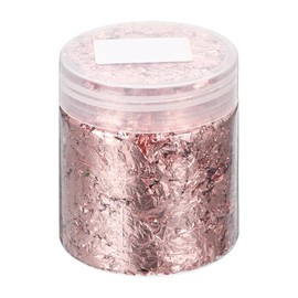 UXCell Gold Foil Flakes for Resin, 3g Metallic Leaf, Imitation Gold for Nail Art, Resin Art, Crafts, Painting, Candle & Jewelry Making, Light Pink