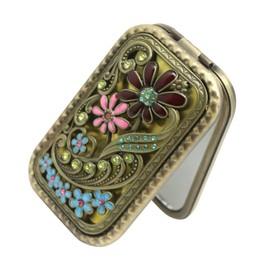 PACKOVE Foldable Small Double Sided Makeup Mirror Compact Lightweight Frame Creative Antique Style Portable Cosmetic Tool for Ladies