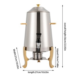 HinLIaDa 13L Hot Beverage Dispenser, Stainless Steel Coffee Chafer Urn Hot Drinks Dispenser with Spigot & Fuel Holder, Beverage Dispenser can Continuous heating for Parties Event Buffet Catering
