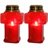 Uonlytech 2pcs Cross Candle Light, Red Flickering Flameless Candles Reusable