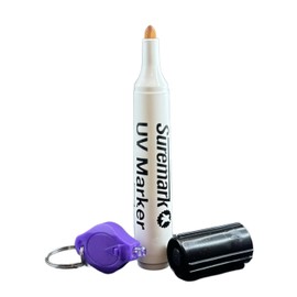 SureMark UV Security Marker Fine Tip with Keyring UV Light