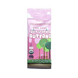 Trader Joe's New Peel Away Organic Fruit Leather Buttons 0.5oz (Strawberry-Mango, 6 Pack)