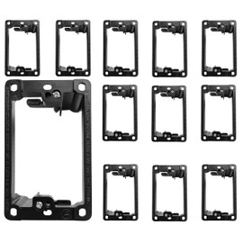 BestMounts - 12 Pack Low Voltage Mounting Brackets 1 Gang for Drywall Outlet Cable Pass Through Wall Plates - Cable Wall Plate Bracket for Old Work, Telephone Wire, Network Cable, HDMI, Speaker Wire