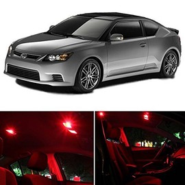 LEDpartsNow Interior LED Lights Replacement for Scion TC 2008-2014 RED Accessories Package Kit (7 Pieces)