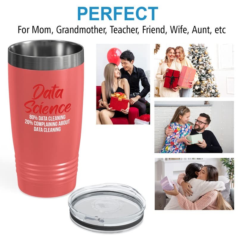 Data Scientist Coral Viking Tumbler 20oz - Data Science 80%