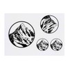 4 x 'Mountain Range in Circle Frame' Temporary Tattoos -