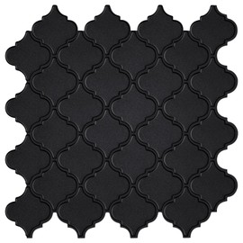 Peel and Stick Finger Tiles for Kitchen, Premium Large Design Matte Black Tiles Stick on Backsplash for Bathroom, Kitchen, RV, Etc（10-Sheet,12''×12''）.