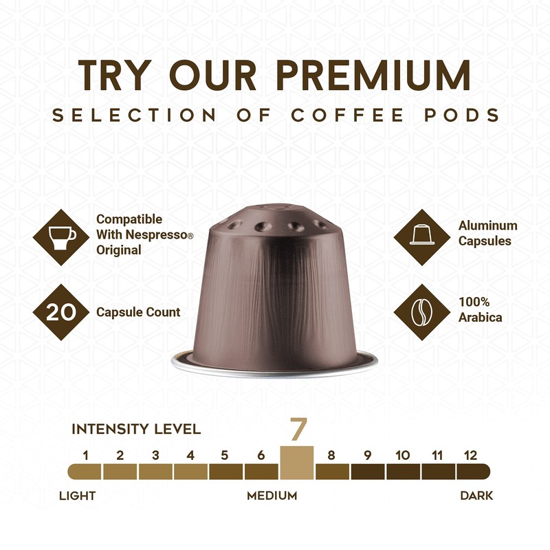 ESPRESSO ITALIA 100 Aluminum Capsules Compatible with Nespresso Original Lines