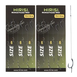 Pack of 12 Carp Fishing Hair Rigs Curved Carp Rigs Hooks Anti-Tangle Swivel Braided Line Feeder Fishing Tackle (FBA-TS115-6)