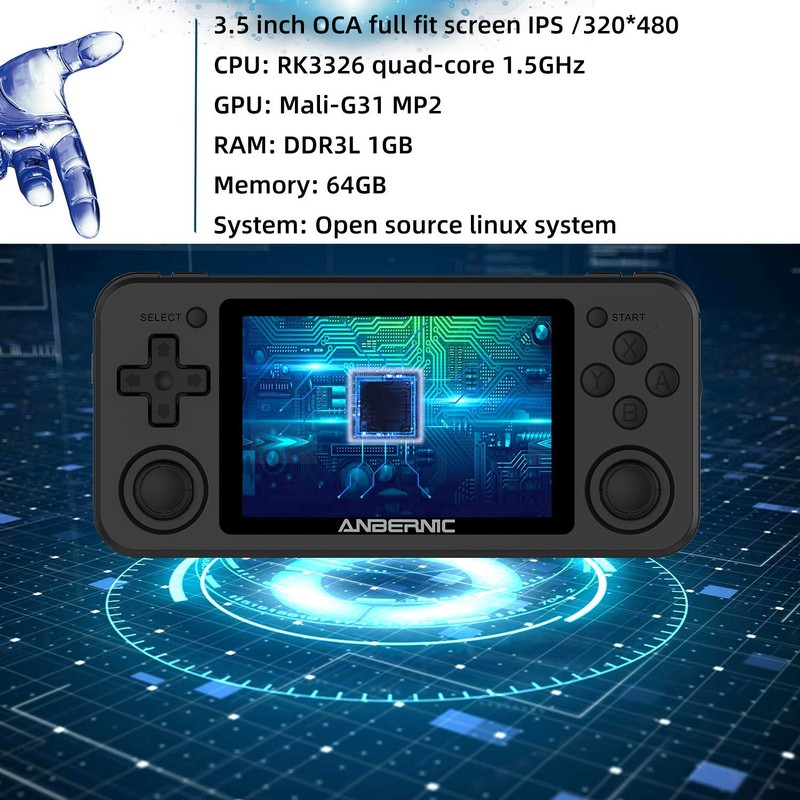 Dosnura RG351P Handheld Game Console, Retro Game Console Open Linux