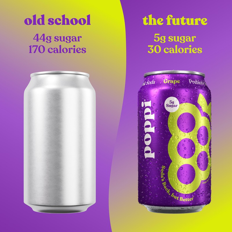 Poppi Sparkling Prebiotic Soda Beverage with Apple Cider Vinegar, Seltzer