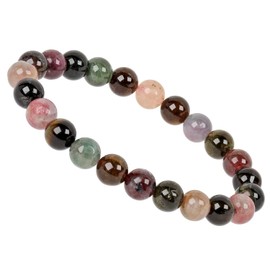 Eledoro PowerBead, Women’s Stretch Bead Bracelet, Made of 8 mm Gemstone Beads, 17 - 18 cm, gemstone, multicoloured