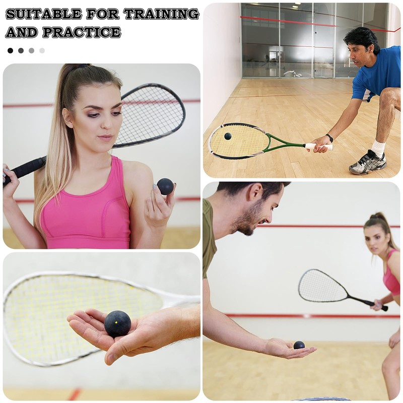 Homirty Squash Balls Sport Squash Ball, Rubber Squash Racket Balls,