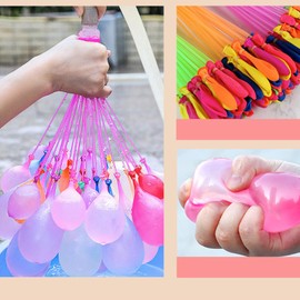 Water Bombs Self-Closing, 333 Pieces Water Bombs Set, 60 Seconds Quick Filler Water Balloons, Colourful Water Balloons, Mixed Water Battle Balloons for Children, Water Games, Summer Party