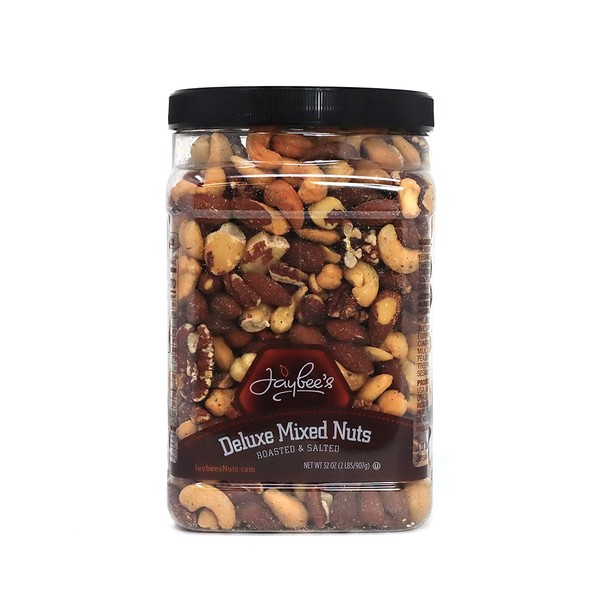Jaybees Deluxe Roasted Salted Mixed Nuts (32 oz) - Healthy