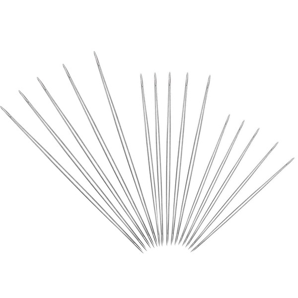 Bead Needles, Bead Threader, Bead Needles, Sewing Needles, 15 Pieces, 3 Sizes, Bead Needle, Large Eye Bead Needle for Beads, Weaving, Crafts and Jewellery Making